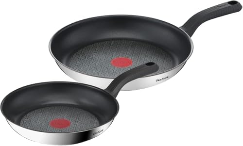 Tefal Comfort Max 24/28cm Stainless Steel Frying Pan Set, Durable...