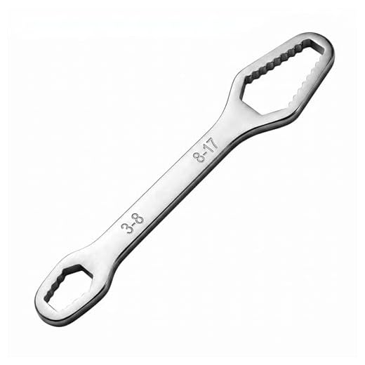 1Pc Heavy Duty Self Adjusting Ratchet Wrench - Double Ended Hardened, 3-17cm Capacity, Portable Manual Tool for Car and Home