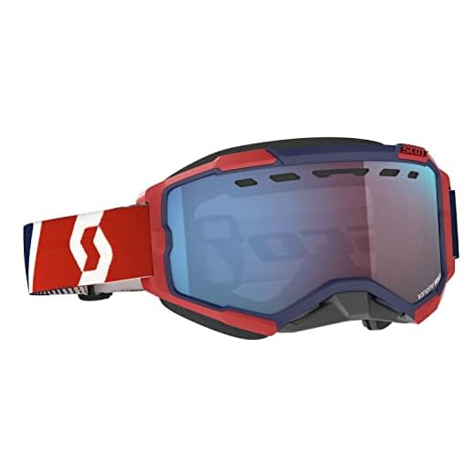 SCOTT Fury Masque de motoneige pour adulte Rouge/bleu/bleu chromé Taille unique