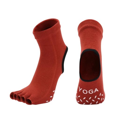 Chaussettes antidérapantes yoga pour femme en coton de pilate