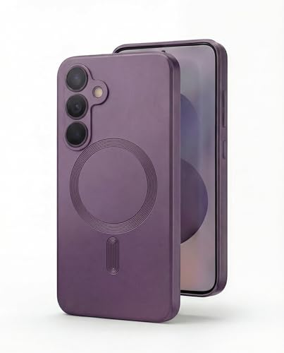 Image of amazon basics Premium Mag-Safe Case for Samsung Galaxy A17 5G | Shockproof & Anti-Scratch Cover | Soft Silicone with Wireless Charging | Camera Lens Guard - Purple