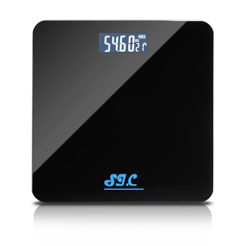 Bilancia Pesapersone Digitale Ultrasottile, Vetro Temperato 6mm, Display LCD Retroilluminato, 4 Sensori Alta Precisione (Max 180 kg), Ideale per Adulti, Bambini e Fitness