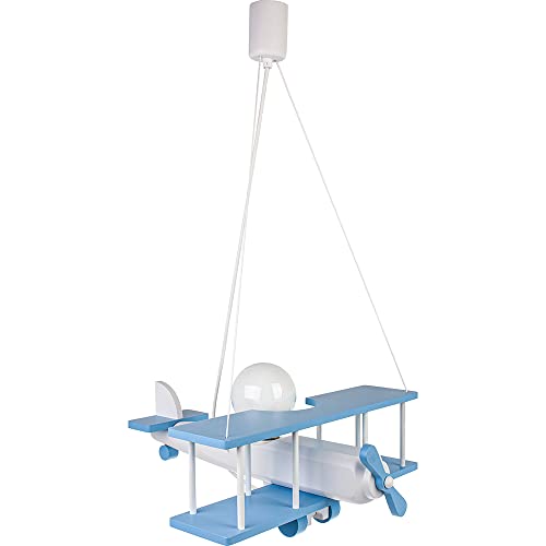 Luminaire Grand Avion Bleu/Blanc