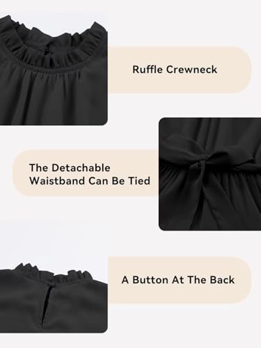 Tween Girls Dresses Elegant Sleeveless Ruffle Flowy Dress with Belt 6-13 Years4