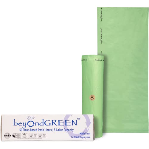 beyondGREEN Forro de Basura a Base de Plantas - 50 Bolsas - 5 Galones - 20' x 25'