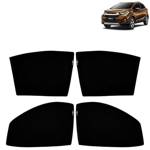 Image of KINGSWAY Car Sun Shade Curtains Only Compatible with Honda WRV (2020 to 2023) | Z-Black Fix-Type (Non-Magnetic) | UV & Heat Protection | Pack of 4 Pcs