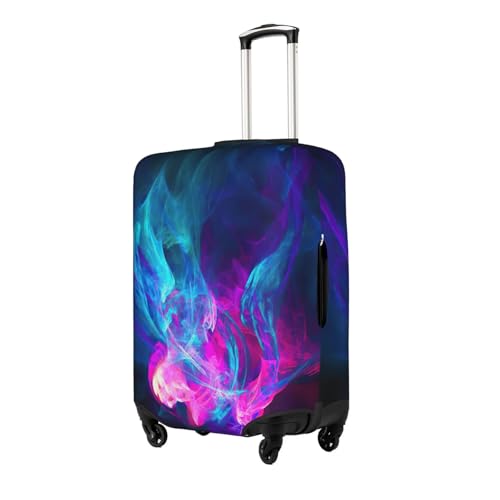 Blue And Pink Fire Print Travel Elastic Suitcase Luggage Baggage Cover Protector, Washable And Anti-Scratch2