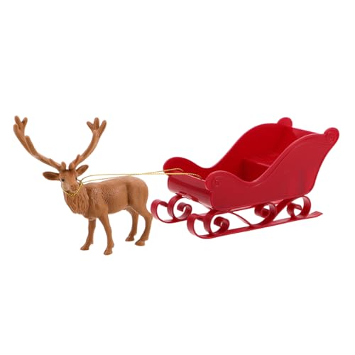 Ciieeo Weihnachtliche Santa-Schlitten-Figur mit Rentier-dekor...
