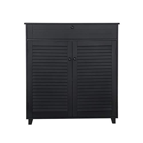 Yaheetech Shoe Cabinet Bathroom Storage Cabinet with 1 Drawer Adjustable Shelf Shoe Rack