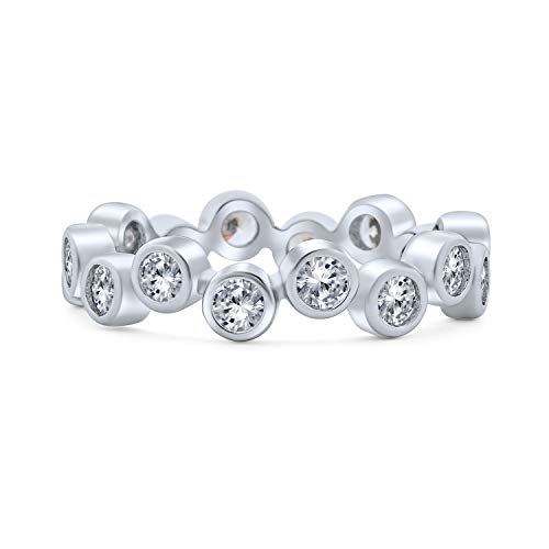 Bling Jewelry Set Of 3 Geometric Stackable Wedding Band Rings For Women With Cubic Zirconia Baguette Marquise Round CZ In .925 Sterling Silver2