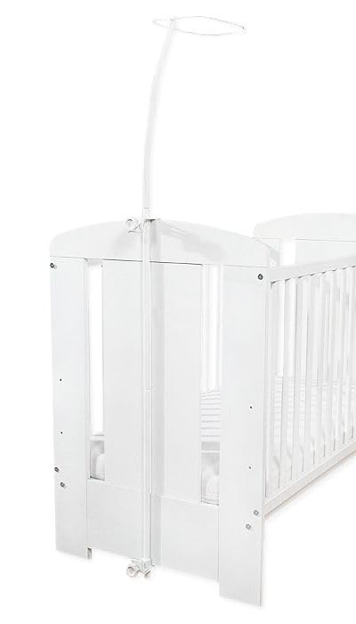 Barre De Ciel De Lit Réglable Pour Lit Bébé - Montage Sans Perçage Par Serre-joint, Hauteur ~147 Cm, Couleur Blanc