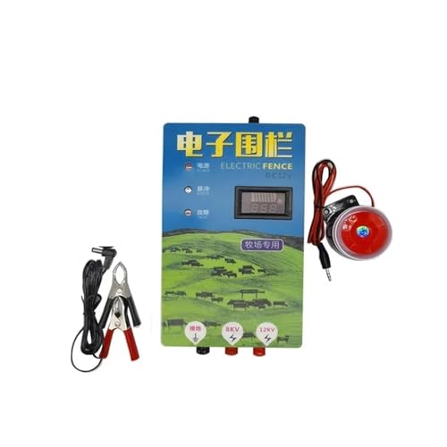 Pastor Electrico, Pastor eléctrico de 10 km, 2-3 julios, cerca for animales, caballos, ganado, aves de corral, cargador solar, controlador, alarma, herientas for ganado.(10KM alarm)
