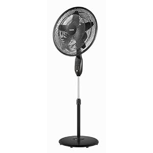 PELONIS 18″ 5-Blade Adjustable Oscillating Pedestal Fan with Remote, Black