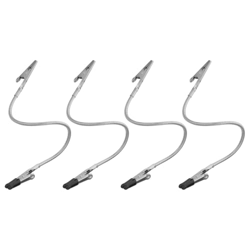 NUOBESTY Lot de 4 Pinces Crocodiles Double Face 280 Mm avec Revêtement Caoutchouc, Clip Photo Flexible et Porte-mémo pour Maison, Bureau et Loisirs Créatifs, Maintien Sécurisé