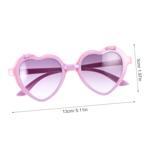 1pair Heart Shaped Sunglasses for Boys and Girls Pc Ac Material Uv Protection Goggles for Ages for Outdoor Activities and Parties Adorable Cartoon Style2