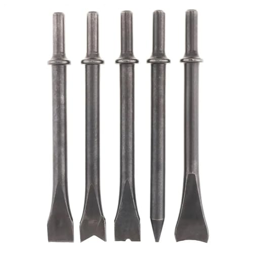 5pcs/lot Accessories Hard 45# Steel Solid Long Air Chisel Impact Head Support Pneumatic Tool for Cutting/Rusting Removal (Color : Number-5PCS)