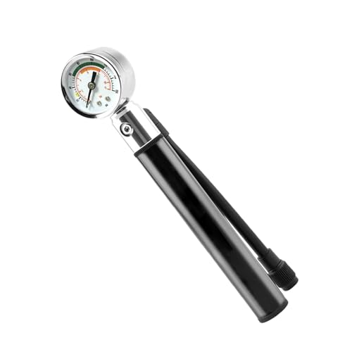 Bomba portátil para bicicletas, Bomba para neumáticos de bicicletas - Bomba de neumáticos para bicicletas de aleación de aluminio con manómetro - Bomba infladora portátil, bomba de aire de alta presió