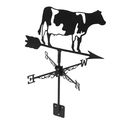 Veleta de viento con figura de vaca y juego indicador de dirección