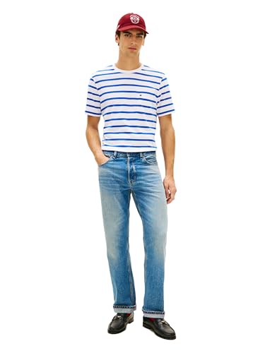 Tommy Hilfiger Men's Essential Regular Fit Pocket Tee,Ecru/Regal Blue Stripe X-Large - image 4