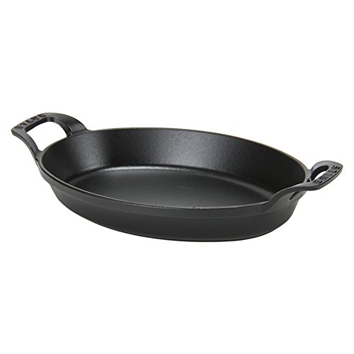[ XgEu ]  Staub I[o X^bJufBbV 28cm O^M IHΉ z[[  I[uM 1302923 ubN Oval Stackable Dish black