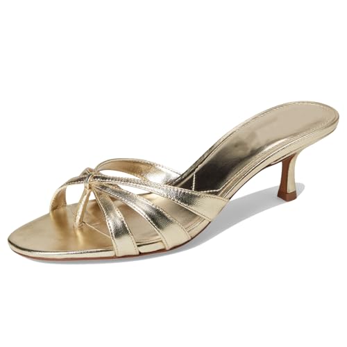 RJYLP Kitten Heel Sandals for Women Flip Flop Open Round Toe Strappy...