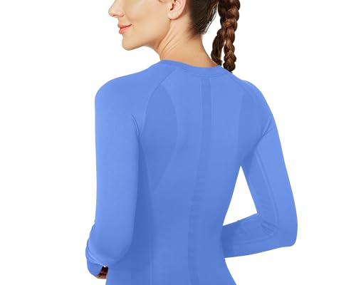 Image of MathCat Workout Shirts for Women Long Sleeve, Workout Tops for Women, Quick Dry Gym Athletic Tops,Seamless Yoga Shirts XS-XL