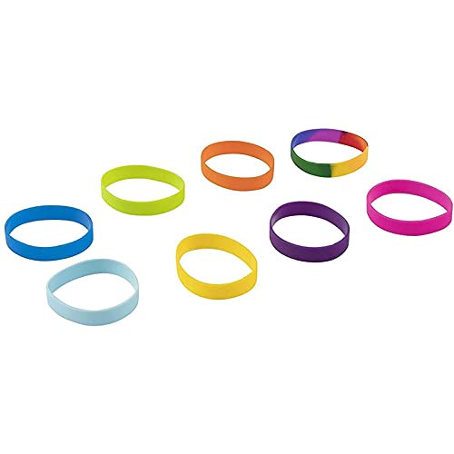 image for Blue Panda Silicone Bracelet - 48-Pack Blank Rubber Wristbands for Spo