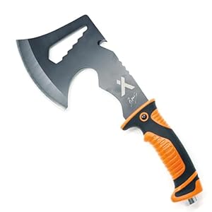 Bear Grylls Ultimate Hatchet, Full Tang Axe for Camping, Survival, and Backpacking, Includes Sheath, Bottle Opener, Hammer, and Hex Wrench, 3cr13 Stainless Steel – Black Oxide