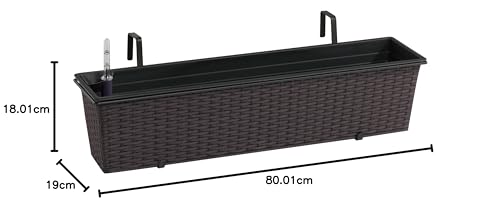 Blumenkästen mit Wasserspeicher aus Polyrattan