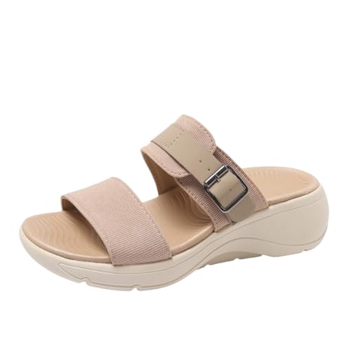 Womens Sandals Ultra-light wet thick-soled women's sandals for outdoor wear in summer wedge-heeled beach shoes soft-soled pregnant women's sandals for mothers