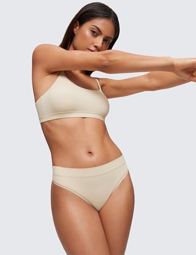 Image of CRZ YOGA Softhold High Rise Thongs 3 Pack | Casual, Ultra-Soft, Tagless, Smooth Waistband, Chafe-Resistant Flat Seams, Panties for Women