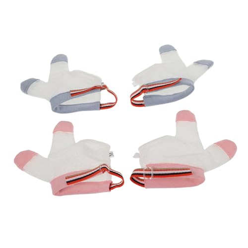 VICASKY 2 Pairs of Baby Anti-Sucking Gloves for Infants and Toddlers Adjustable Thumb Protector Mittens Soft Material for Preventing Finger Sucking 4-Piece Set