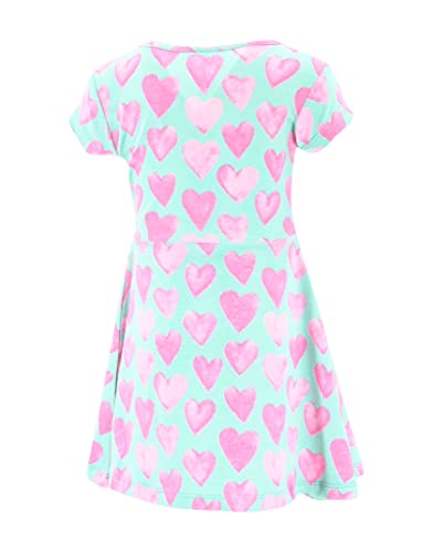 Image of Unique Baby Girls' Short Sleeve Everyday Printed Dresses for Kid and Toddler, Sizes 2T-12Y