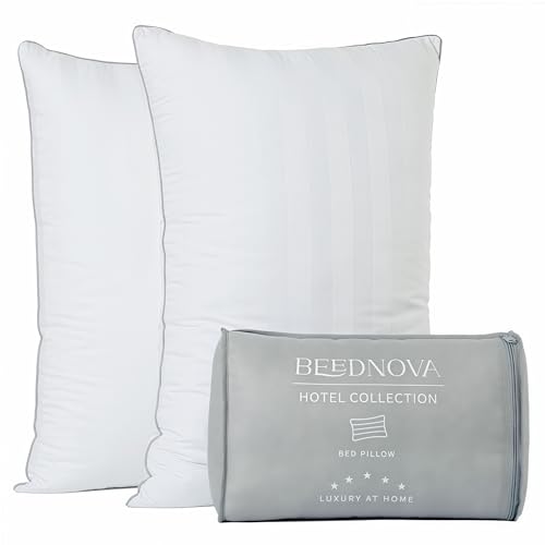 Hotel Collection Fluffy Bed Pillows King Size Set of 2- Down Alternative Pillow-Best Soft Pillows for Sleeping-Pillows for Side,Back and Stomach Sleepers-Relief Neck Pain - 20x34 in