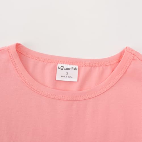 Noomelfish Girls Lace Short Sleeve T-Shirts Kids Summer Cute Tops Blouse(5-12 Years)4