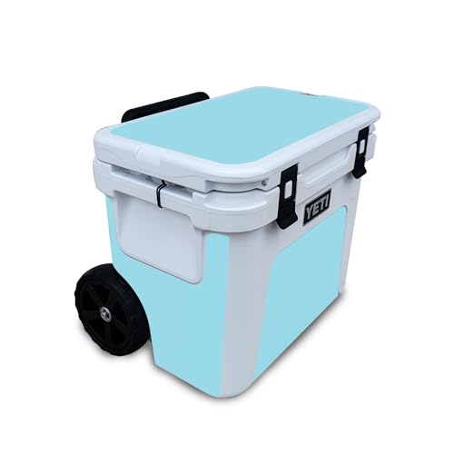 Skin Compatible with Yeti Roadie 32 Wheeled Cooler - Solid Baby Blue - Premium 3M Vinyl Protective Wrap Decal Cover - Easy to Apply | Crafted in The USA by MightySkins by MIGHTY SKINS - Used condition - US$52.98