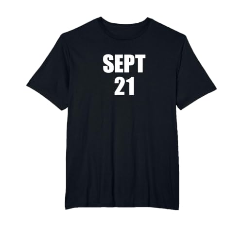 Sept 21 September 21st Date T-Shirt T-Shirt, Men's Big and Tall, Black, 4X Tall