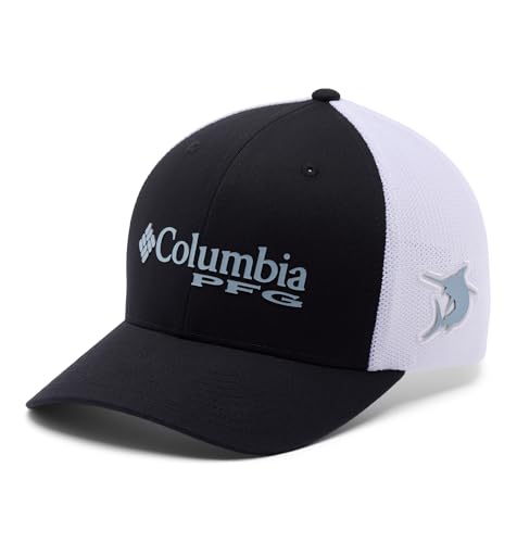 Columbia Unisex PFG Logo Mesh Ball Cap Black/Crushed Blue/Marlin L/XL