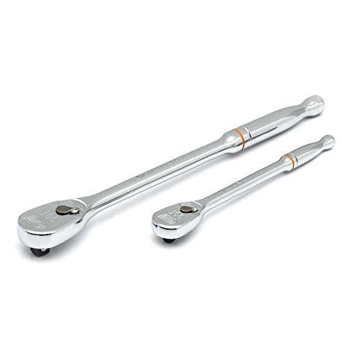 Image of GEARWRENCH 2 Pc. 1 /4 inch & 3 /8 inch Drive 90 Tooth Long Handle Teardrop Ratchet Set - 81268T