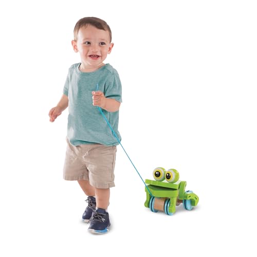 Image of Melissa & Doug First Play Frolicking Frog Wooden Pull Toy