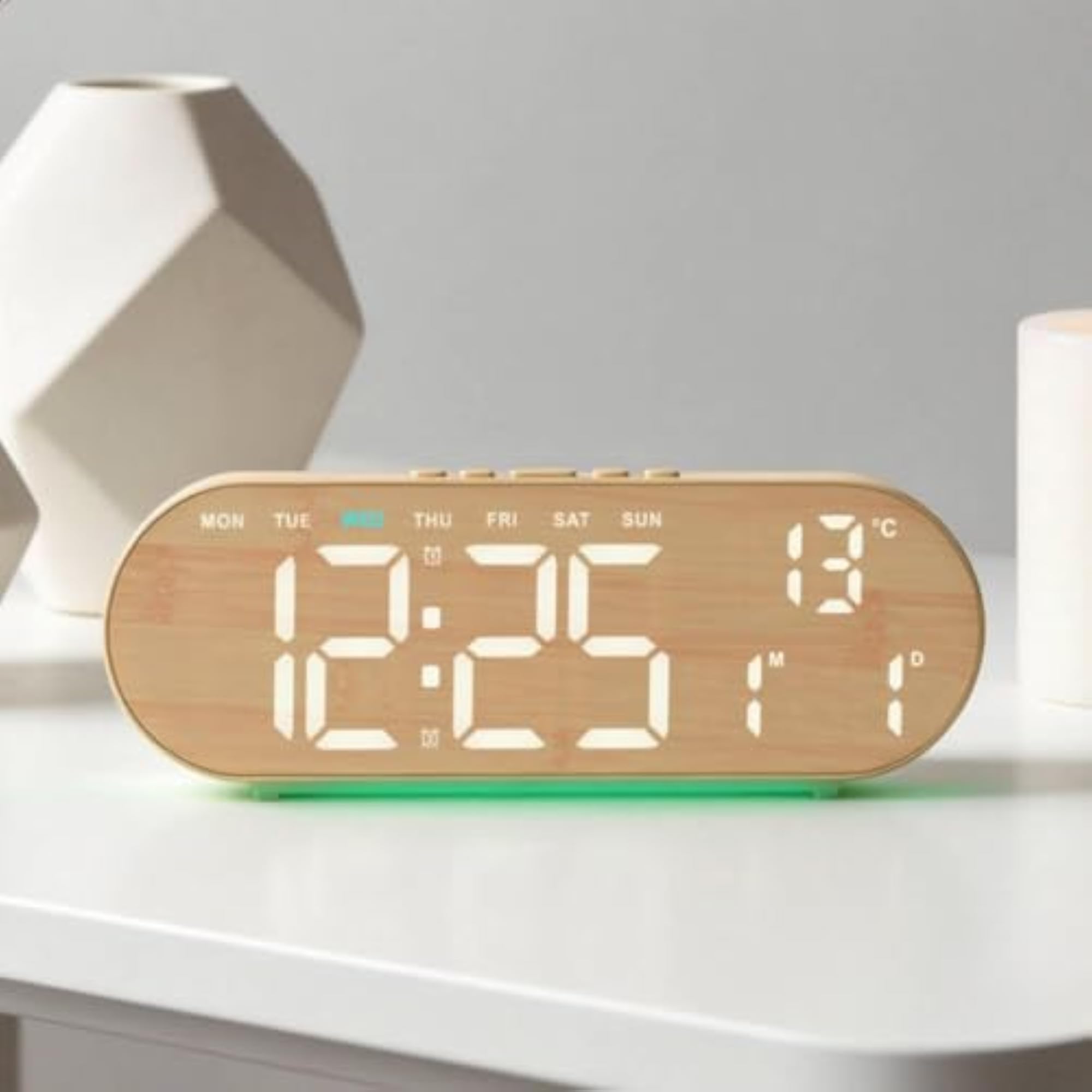 Multifunction Desk Clock with Oversized Digits