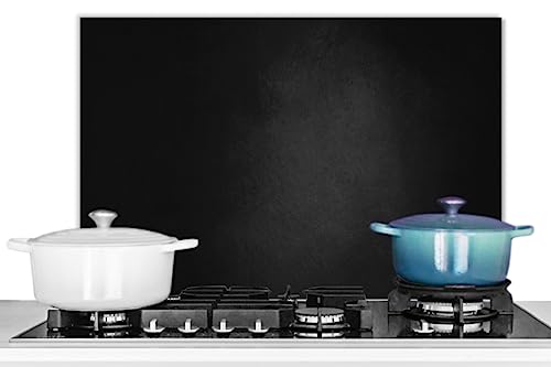 KitchenYeah© Antisalpicaduras Cocina 70x50 cm Protector Salpicaduras Pared Chapa Aluminio Kitchen Panel Vitrocerámica Accesorios Salpicadero Decoración Hormigón - Negro - Gris - Textura