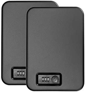 Zuwo Pistol Safe, Portable Travel Quick-Access Handgun Gun Safes for Cars, Combination Lock Box, 2 Pack