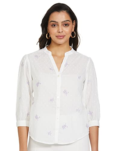 Image of Max Women Embroidered Dobby Woven Regular Fit Blouse