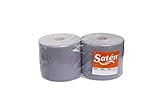 2 unidades por pack Saten Bobina Industrial, Celulosa Reciclada, 2 Capas, Liso, Ancho 230, 19 gr, 450 Metros, Set de 2
