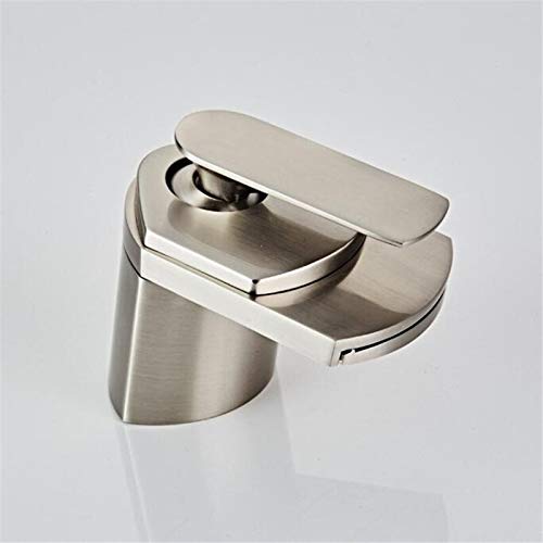 Robinet de lavabo cascade JCAKES mitigeur eau chaude froide à poignée unique en nickel