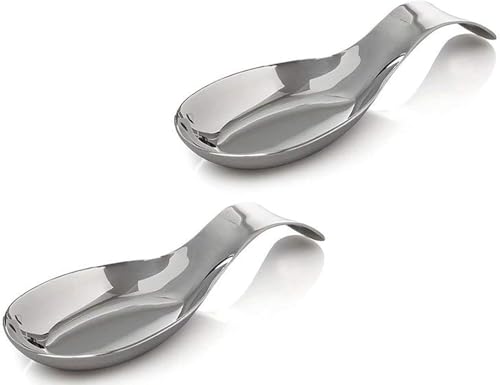 Kitchen Kemistry Inox Repose Cuillère pour Comptoir de Cuisine, Cuisine Porte-Ustensile pour Louches, Pince & Spatule, Repose Cuillère pour Travail Propre en...