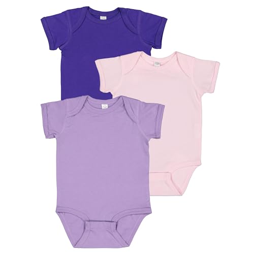 Image of RABBIT SKINS Baby Bodysuit Girl & Boy | Newborn 0-3 Months to 24 Month Toddler 3-Pack Bulk Set, Snap Easy Closure