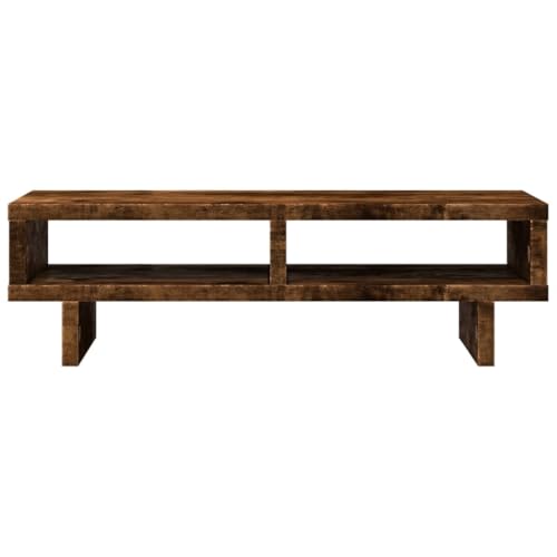 Support de moniteur en bois stable à 2 compartiments de rangement - 4
