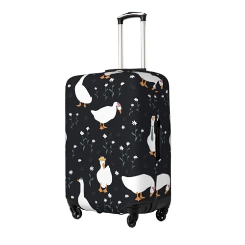 Fashionable Goose Print Luggage Cover Washable Elasticated Suitcase Covers TSA Approved Stylish Dust and Scratch Resistant Case Protector for Kids and Adults2